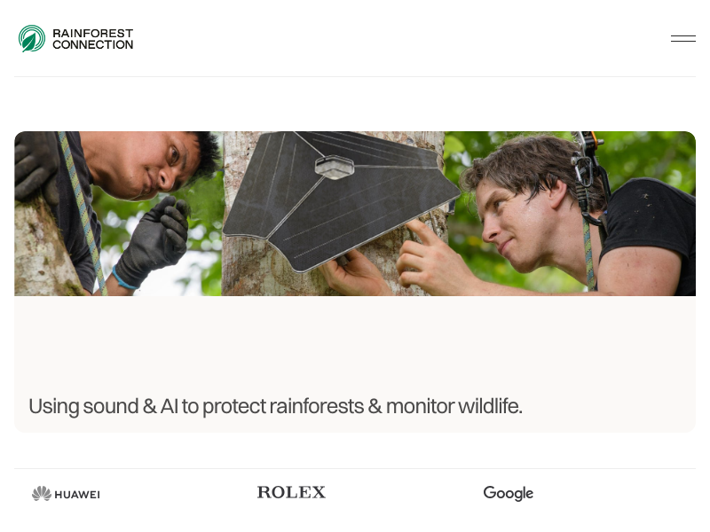 Screenshot of Rainforest Connection (RFCx)