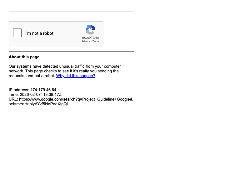Screenshot of Project Guideline