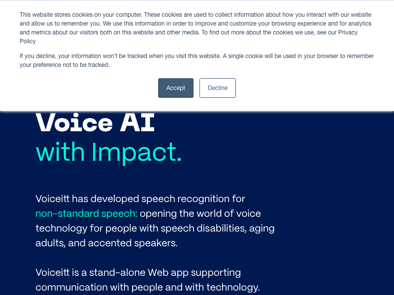 Screenshot of Voiceitt