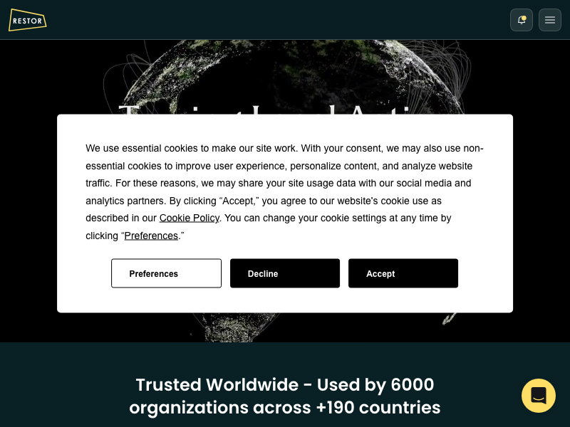 Screenshot of Restor