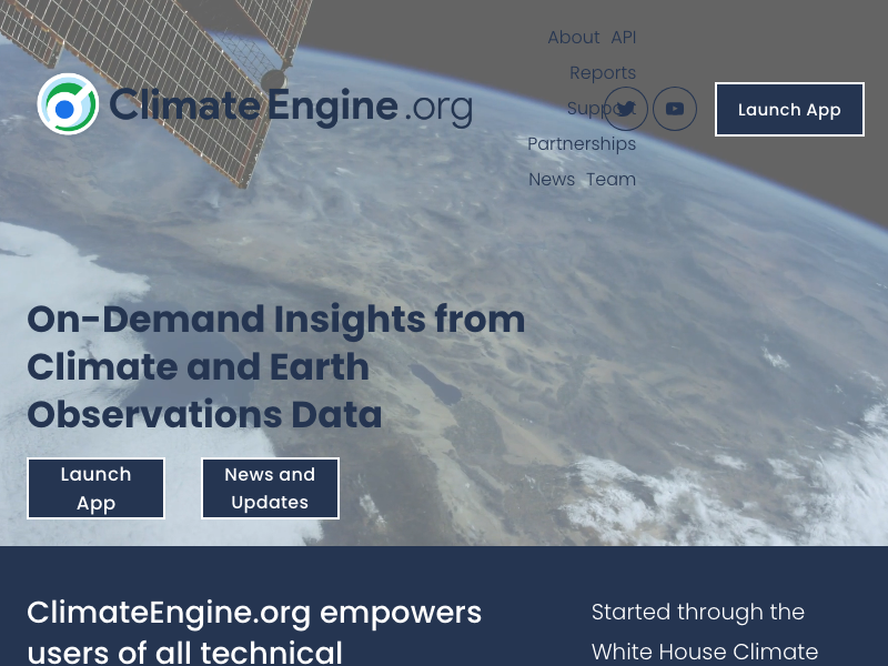 Screenshot of Climate Engine