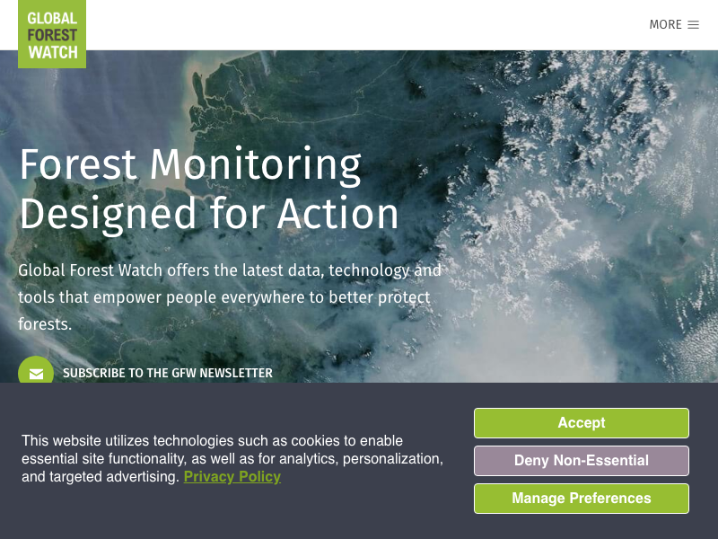 Screenshot of Global Forest Watch