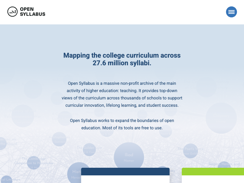 Screenshot of OpenSyllabus