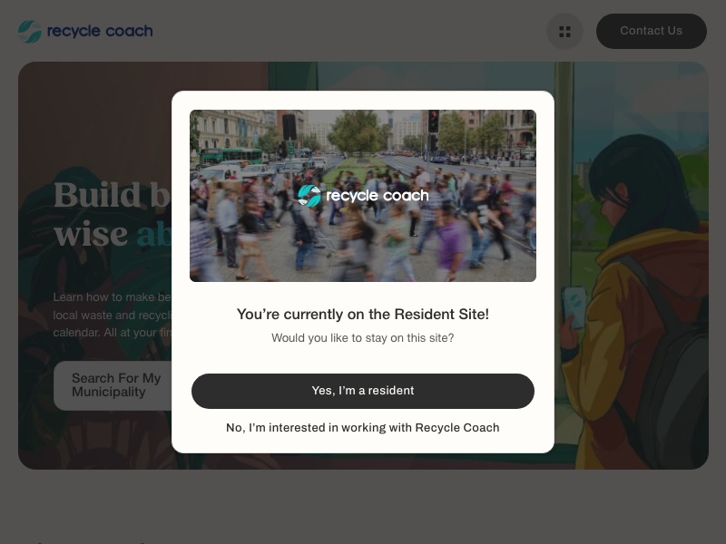 Screenshot of Recycle Coach